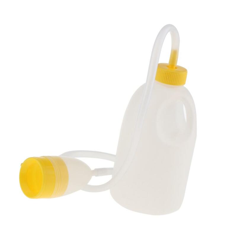 Botol urinoir kencing pria portabel, tempat tidur perjalanan drainase malam 1700ml dapat digunakan kembali