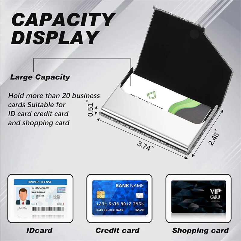 RFID Blocking Card Holder for Men, Alumínio, Metal, Slim, Money Bag, Anti-Digitalização, Titular do cartão de crédito, Estojo fino, Carteira Masculina Pequena, 1Pc