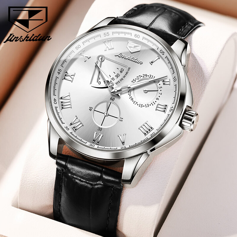 JSDUN-reloj mecánico automático para hombre, pulsera de lujo con esfera texturizada multifuncional, resistente al agua, Original, 8921