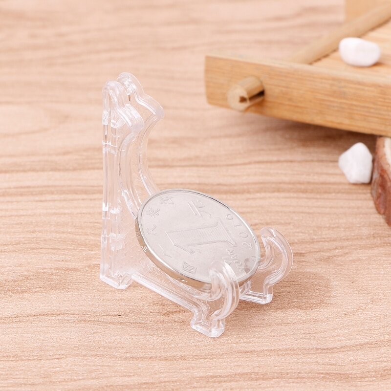 67JE Easel Stand Clear Mini Coin Display Holder for Displaying Pocket Watches