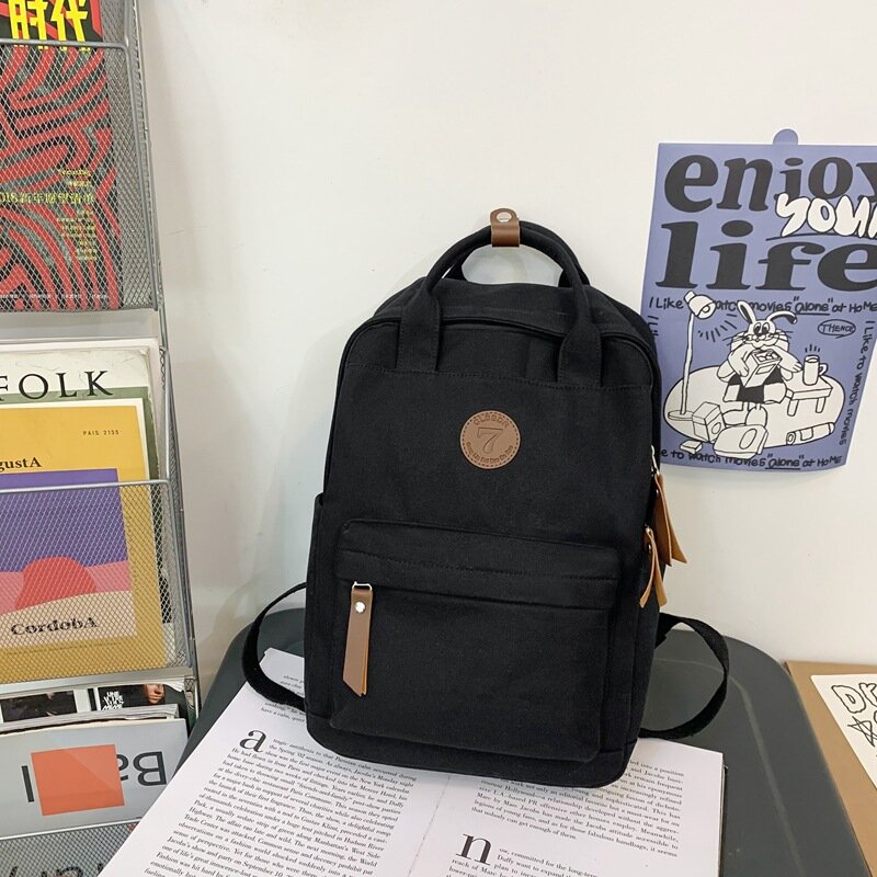 2023 New College Male Canvas Backpack Female Retro Travel Book Bag Girl Boy Laptop Student Fashion Men's And Women's School Bag