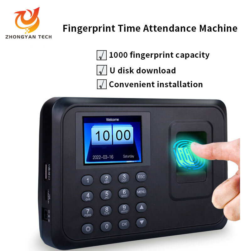 Empregado Biometric Fingerprint Time Recorder Machine, registro do cartão perfurador, dispositivos do sistema de gerenciamento