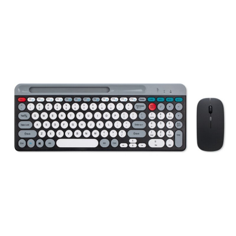 Wireless Bluetooth Round Keycap Keyboard And Mouse Suitable For Tablets And Laptops