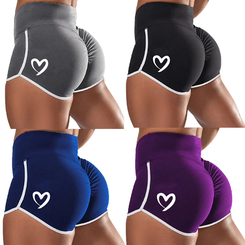Shorts de ioga de secagem rápida para mulheres, cintura alta, estiramento, shorts fitness, esportes casuais, plus size XS-5XL, verão