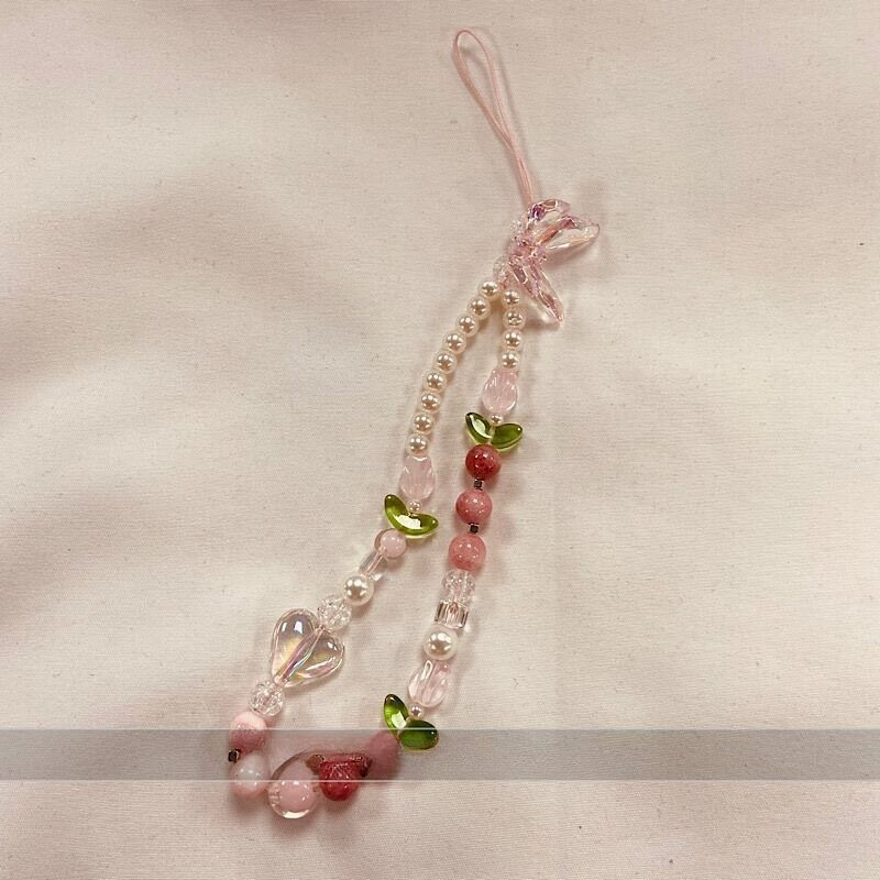 Instagram Sommer neue Perle hängenden Riemen geeignet für alle Handy hüllen vielseitige Mädchen Herz tragbare hängende Riemen frisch