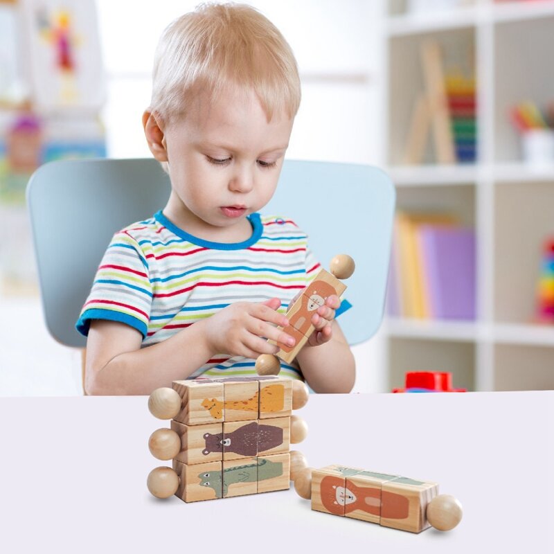 1pc Wooden Montessori Toy Hand bell Toy Baby Mobile Musical Rattle Toy Children Stroller Classic Educational Toys Kid Gifts