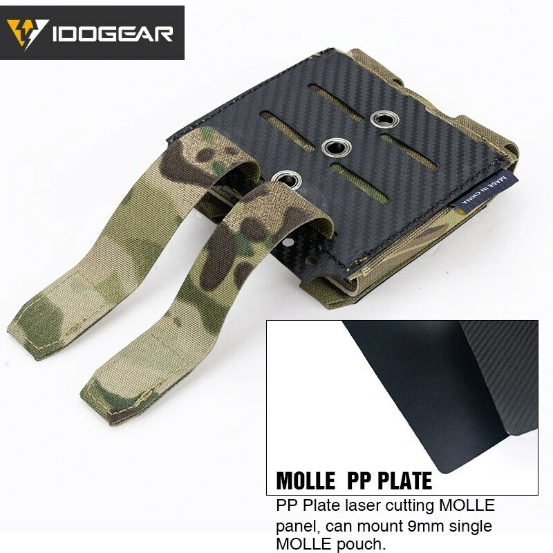 IDOGEAR Tactical Mag Pouch 9mm Double Mag Carrier Carbon Fiber MOLLE Pouch Camo 3590