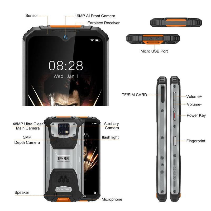 Смартфон OUKITEL WP6, 6 + 128 ГБ, 10000 мА · ч, 6,3 дюйма, FHD, водонепроницаемый, тройная камера 48 МП