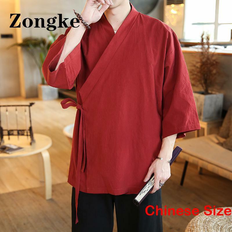 Kimono de color liso para hombre, ropa de calle japonesa, camisa, blusa coreana, cárdigan, 5XL, verano, 2023