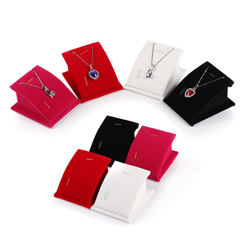 Soporte de joyería para mostrador, Mini estante de exhibición portátil de terciopelo, organizador de collares, cadenas, regalos
