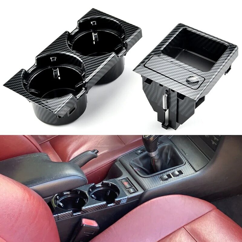Caja de almacenamiento de consola central delantera de doble orificio para coche, soporte para monedas y portavasos para BMW E46 Series 1999-2006 51168217953, nuevo