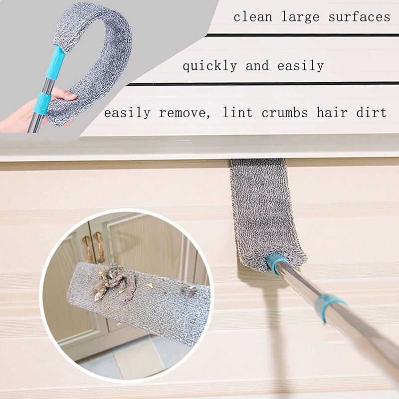 61Inch Lange Handvat Kloof Reinigingsborstel Voor Sofa Kloof Flexibele Dust Cleaner Afneembare Mop Voor Onder Meubels Huishoudelijke Schoonmaakmiddelen