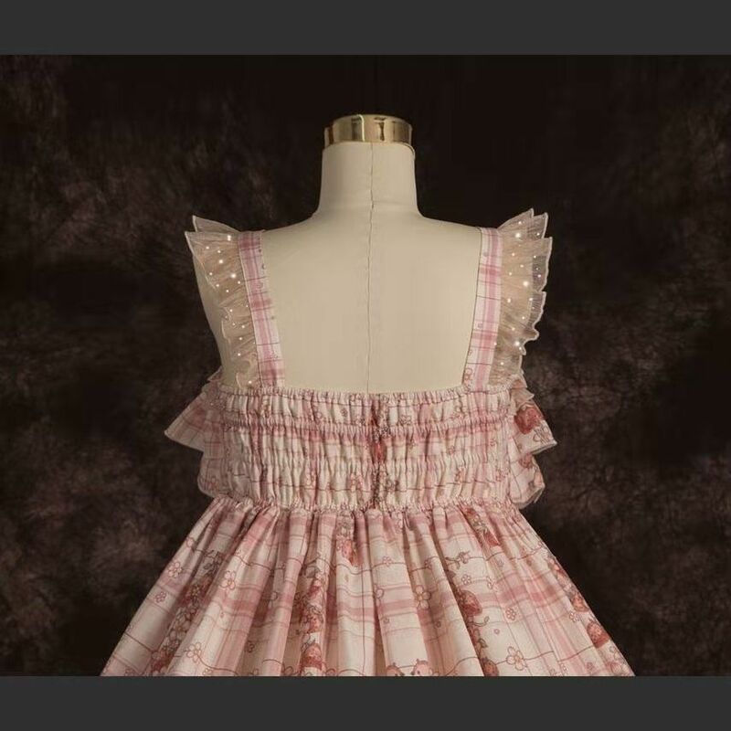Japanischen Lolita Kleid Mädchen Erdbeere Tee Party Jsk Kleider Frauen Kawaii Sleeveless Nette Kleider 2022 Cosplay Vestido
