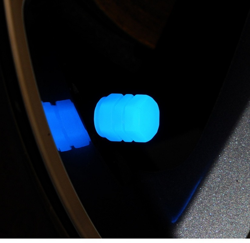 Upgrade blau leuchtende Reifen Ventil kappe Auto Motorrad Fahrrad Reifen Nabe fuoreszente Düse glühende Kappen staub dichte Schutz abdeckung