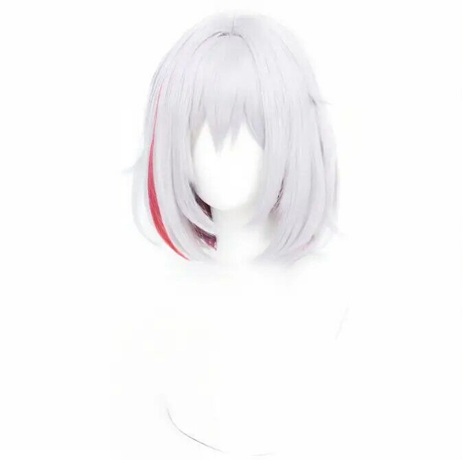 Honkai Star Rail Topaz parrucca sintetica corta bianca rossa Mix Straight Game Cosplay capelli parrucca resistente al calore per la festa