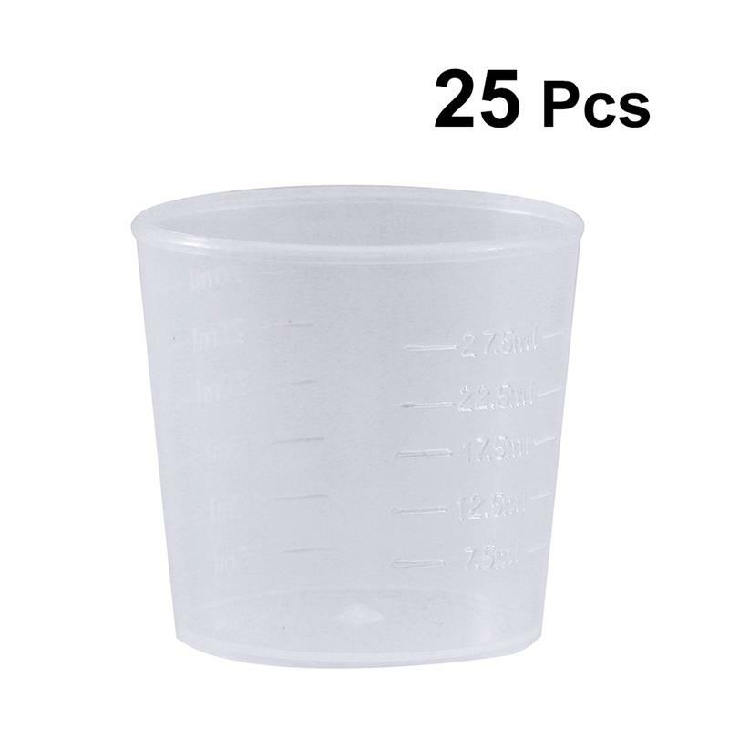 컵 측정 컵 플라스틱 눈금 비커 혼합 액체 소형 수지 페인트 스케일, 건조 마그네틱 헤비 화이트 캠핑 18
