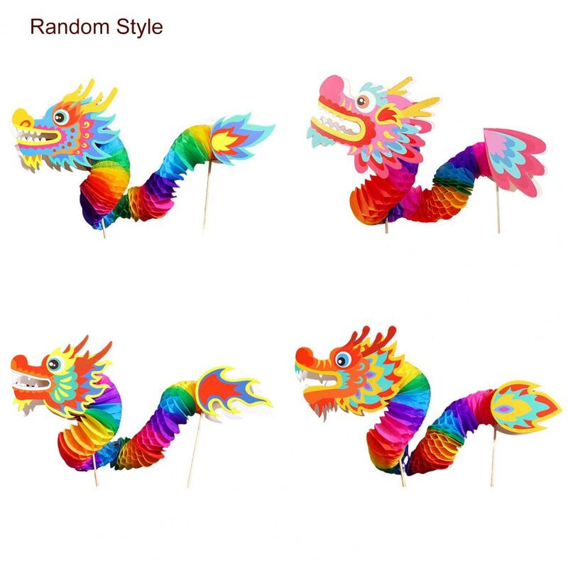 Dragão chinês desenho brinquedo para crianças, brinquedo temático chinês, arte DIY, saco material, criatividade educacional, novo