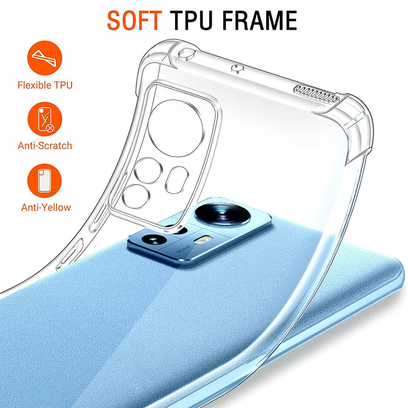 Shockproof Silicone Soft Case For Xiaomi Redmi Note 11 11S 11T 10 10S 10T 9 8 Pro 10A 10C 9A 9C 9T Clear Ultra Thin Back Cover