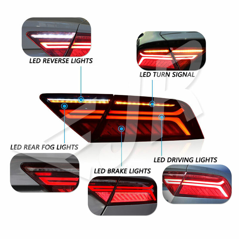 For Audi A7 2012 - 2018 Taillight Assemblies Modified with LED Flowing Light Turning Rear Tail Lamp A7 Auto Accessories