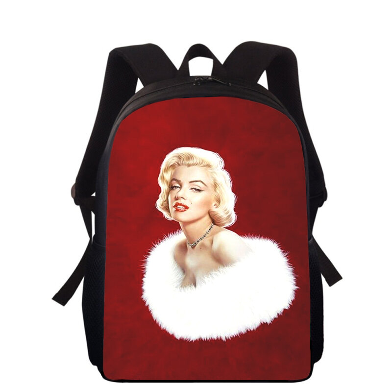 Marilyn Monroe 15 "zaino per bambini con stampa 3D borse per la scuola primaria per ragazzi e ragazze zaino per studenti borse per libri scolastici