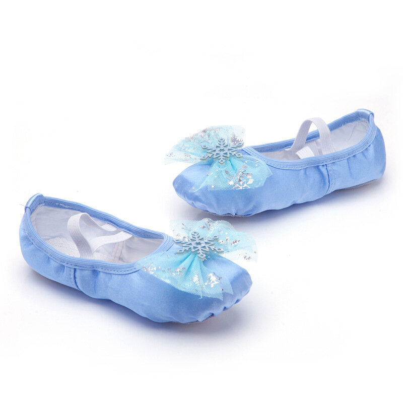 Sepatu Balet Bersol Lembut Tari Putri Cantik Sepatu Latihan Balerina Tiongkok Cakar Kucing Anak-anak Perempuan