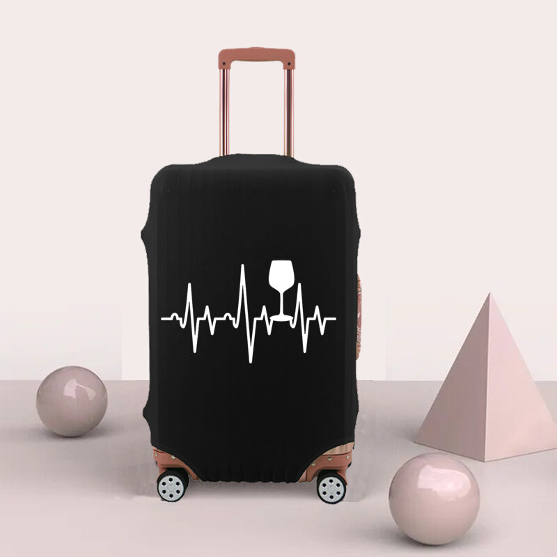 Cubierta protectora de electrocardiograma de punto blanco, cubierta de polvo elástica de equipaje engrosada adecuada para accesorios de viaje de 18-32 pulgadas