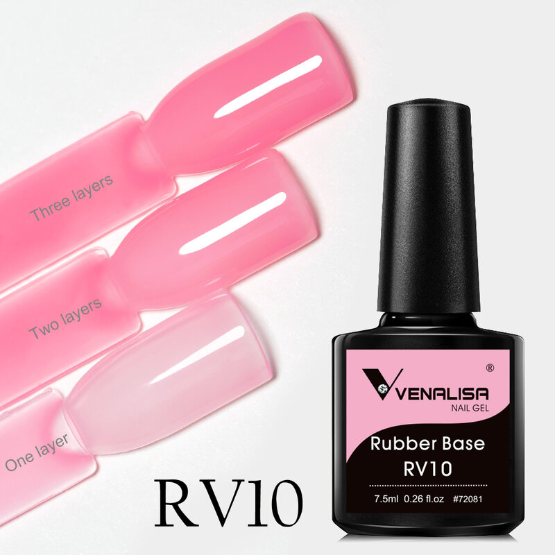 VENALISA Nail Gel Polish 7.5ml Jelly Pink Color Rubber Base Coat vernice pastello semipermanente Gel francese Nail Gellack