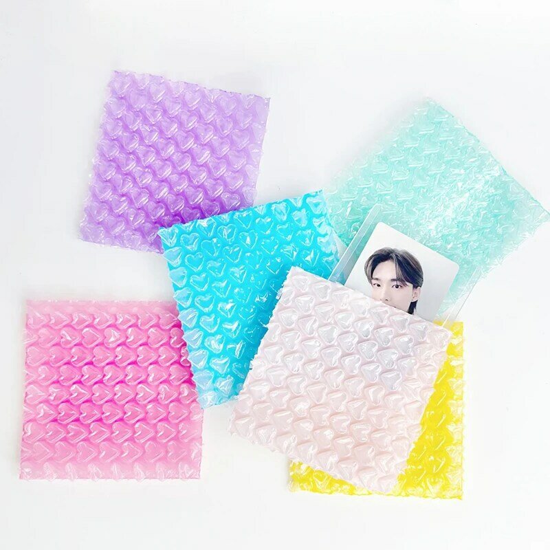 Bolsas de burbujas con forma de corazón para embalaje de regalos, paquete de burbujas de 10 piezas, con película a prueba de golpes, para mensajería, para tarjetas pequeñas y fotos