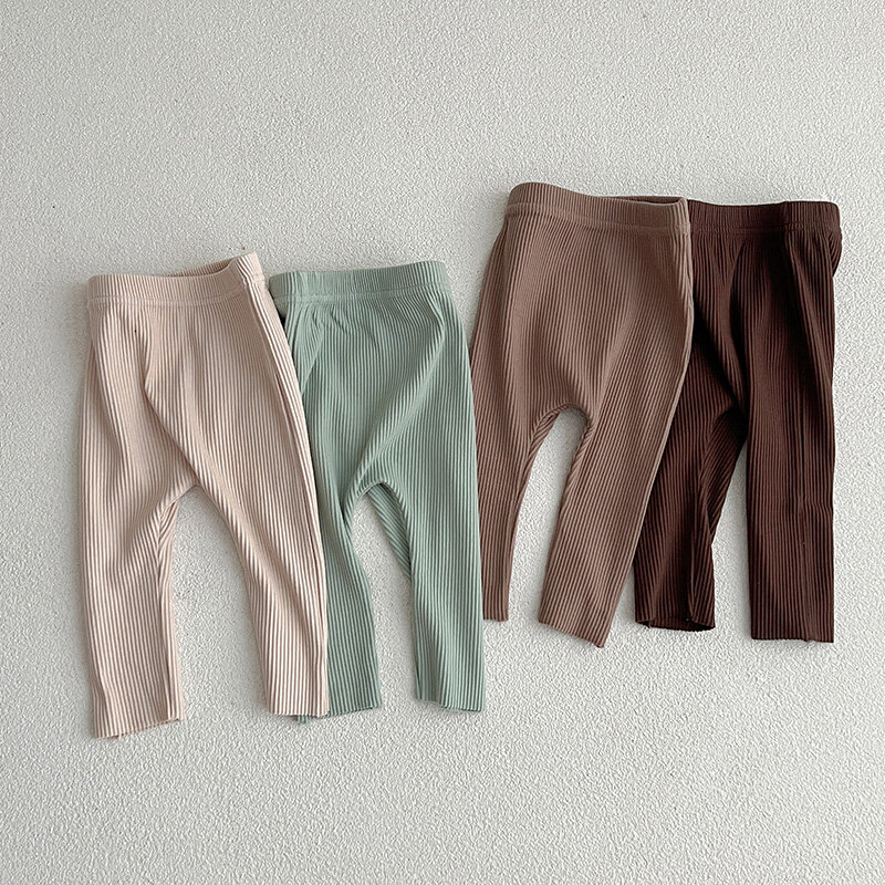 Mallas de algodón para niñas pequeñas, pantalones grandes de PP, pantalones largos de color liso, a la moda, primavera y otoño