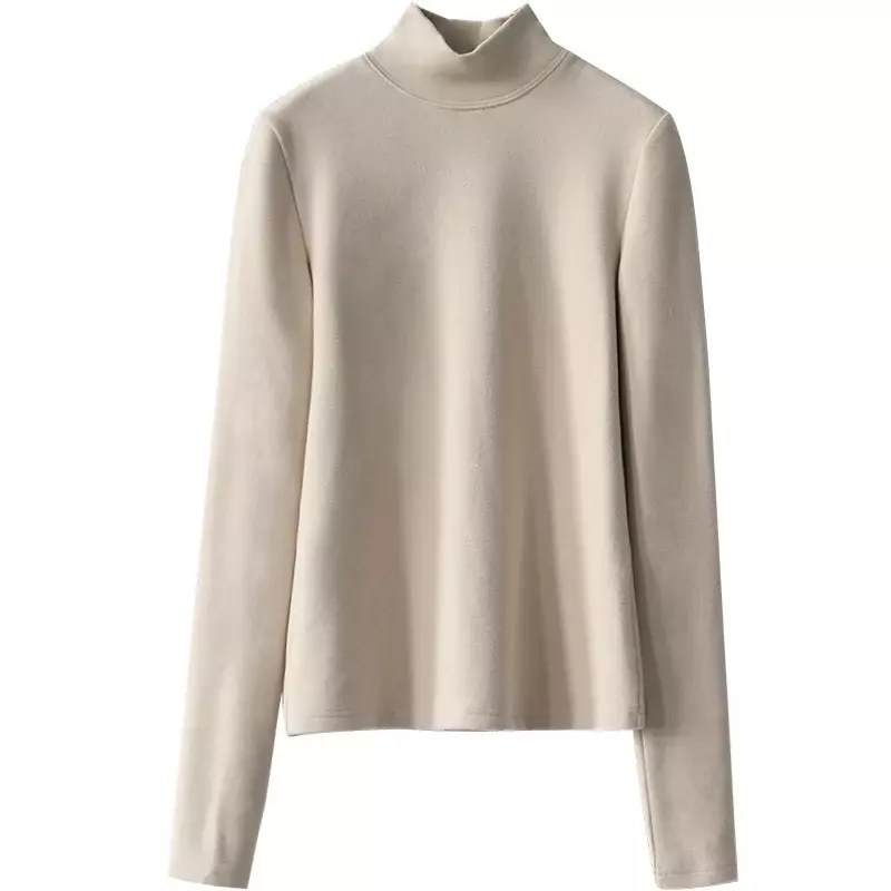 CHIC VEN Women's Sweatshirts Turtleneck Pullovers Casual Solid Dralon Warm Bottom Blouse Office Lady Tops Autumn Winter 2022