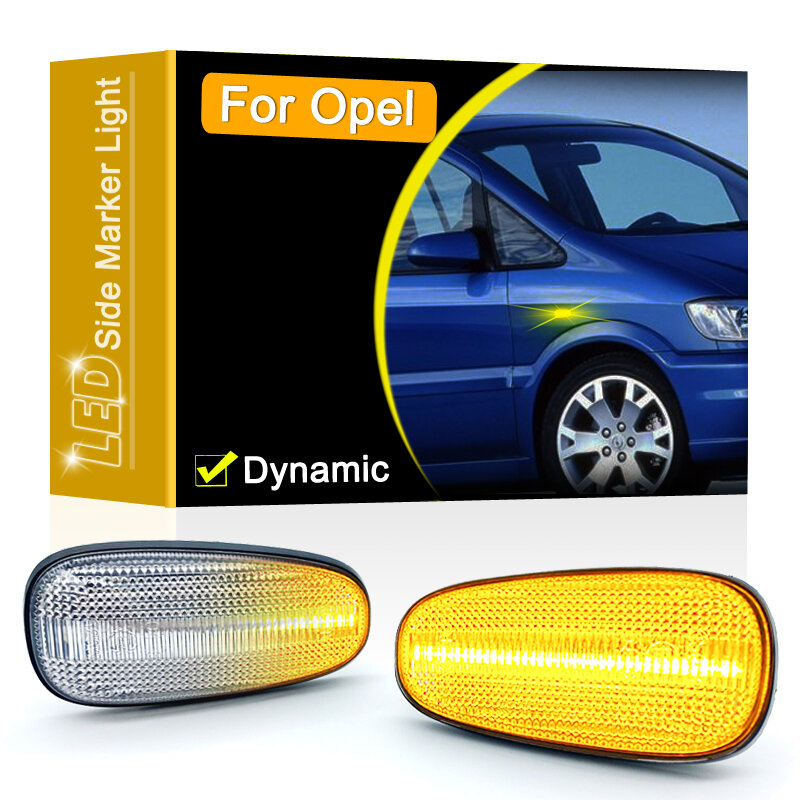 Conjunto de lámpara de marcador lateral LED dinámico de lente transparente de 12V para Opel Astra G Zafira A frontita B, luz intermitente secuencial