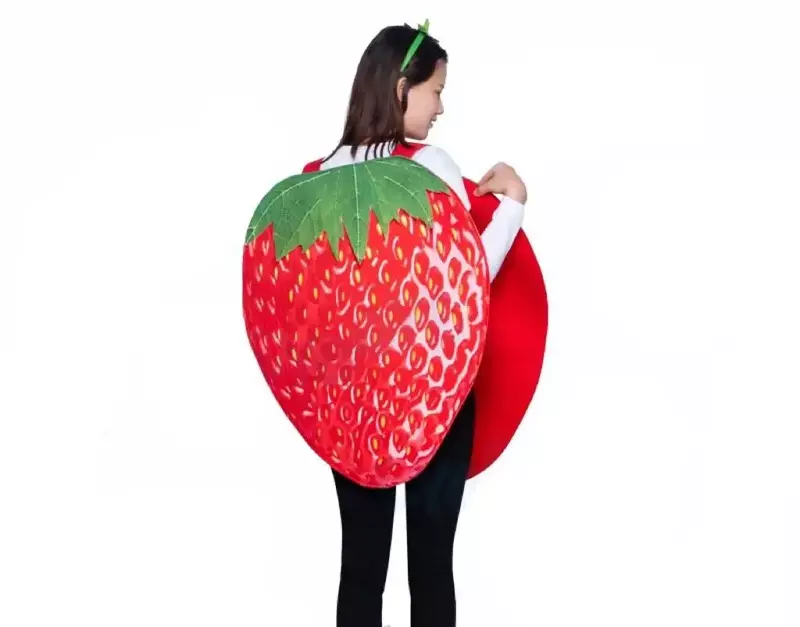 Lustige Cartoon Obst Party Kleidung Cosplay Erdbeer Kostüm für Erwachsene und Kinder