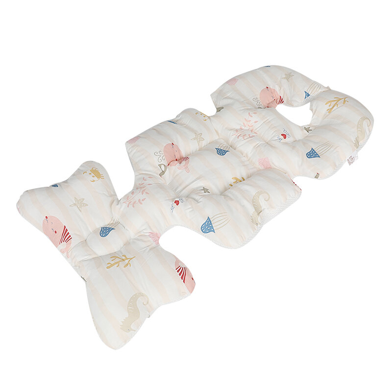 Almohadilla de asiento de cochecito multifuncional para niños, almohadilla de forro de cochecito infantil suave, soporte de cojín de cuerpo completo 3D