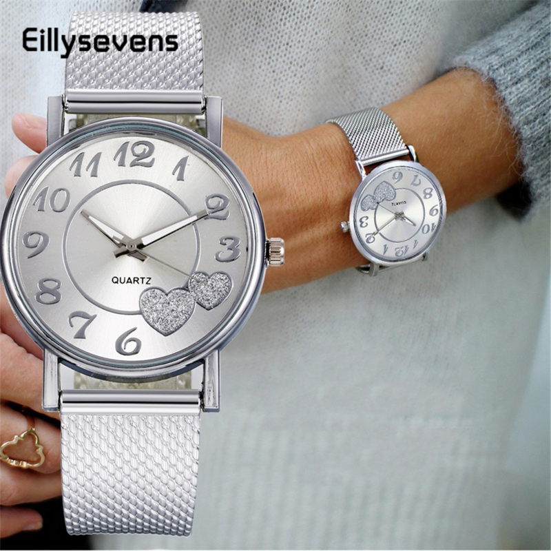 Relógio feminino impermeável de ouro rosa, relógio de amor feminino, temperamento simples, alto nível, estudante, luxo, fêmea, 2024