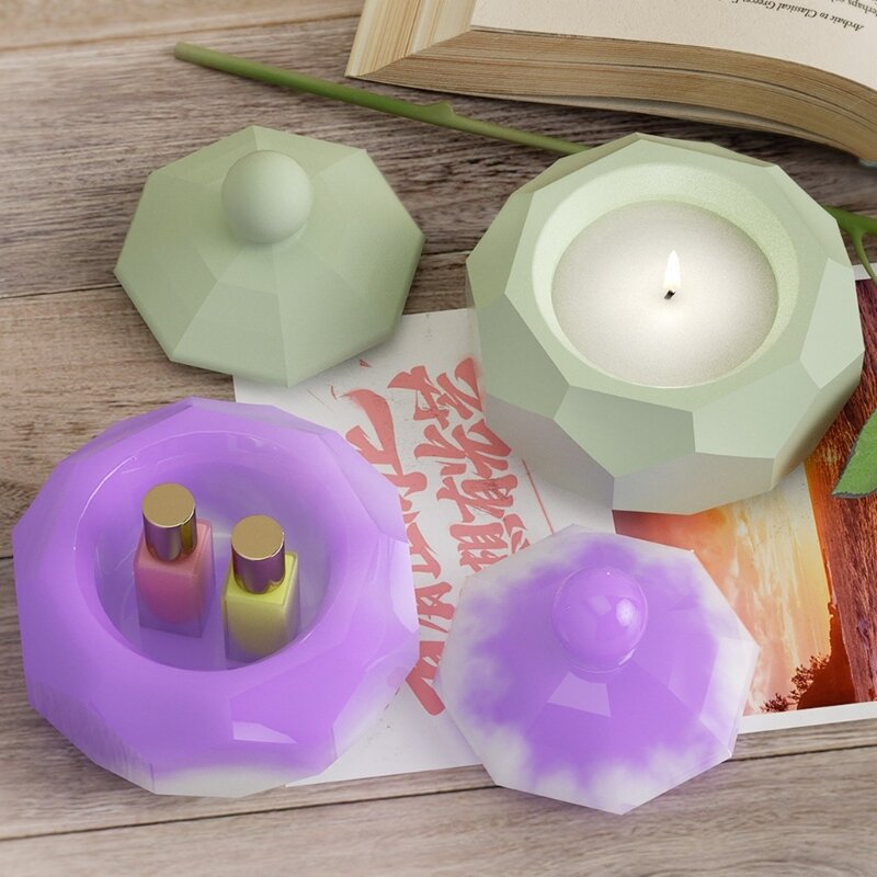 Hexagonal Section Candle Holder Resin Molds Tray Silicone Molds for Resin Epoxy Casting Mold for DIY Candlestick Jewelry