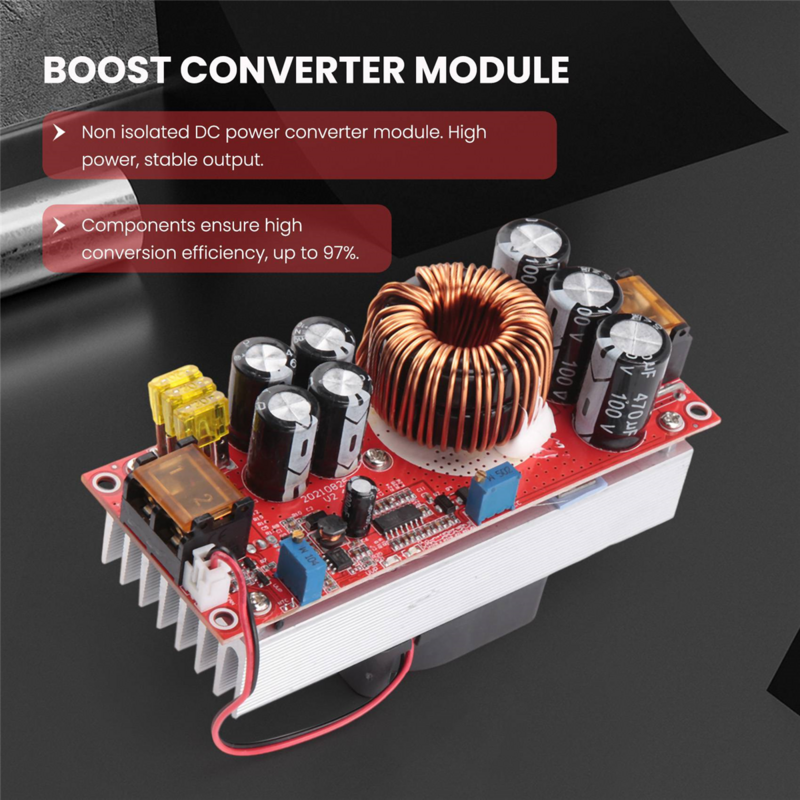 DC-DC Boost Módulo Conversor, Voltagem Step Up Converter, CC CV Fonte de Alimentação, 10-60V a 12-97V, 30A, 1500W