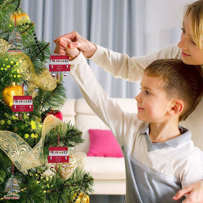 Natal ikan liontin pohon Natal ornamen kerajinan Xmas dekorasi untuk rumah 2024 Tahun Baru hadiah perlengkapan Navidad 2023 mainan