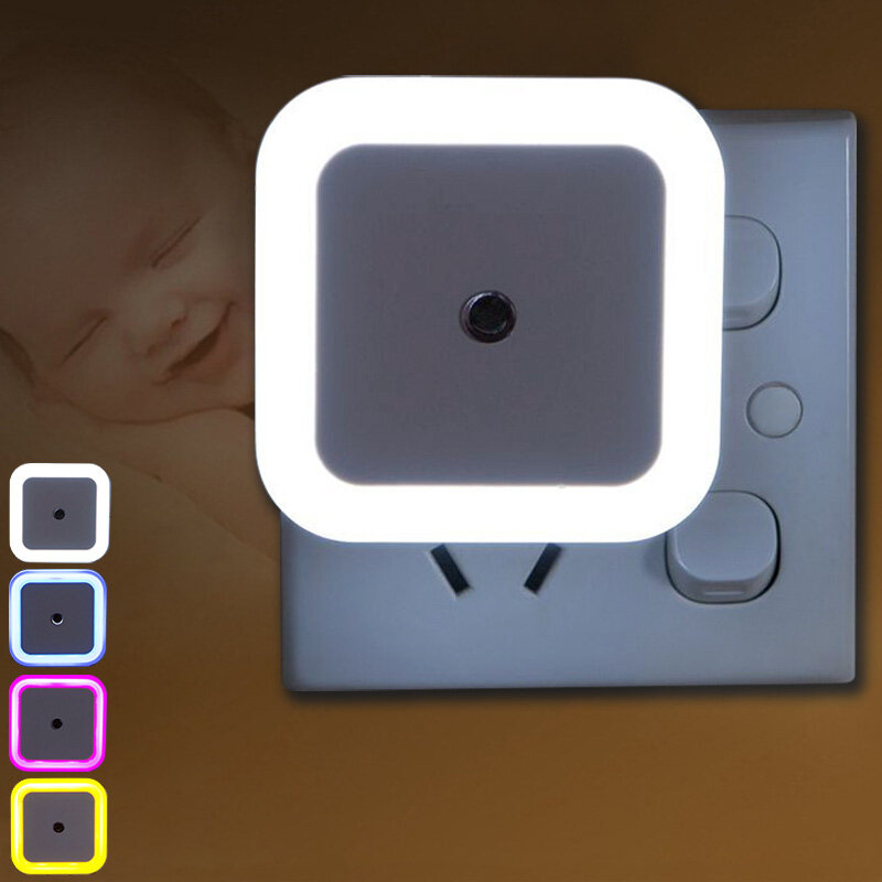 Lampu Malam LED Mini Lampu Sensor Nirkabel Steker US EU Lampu Malam untuk Anak-anak Ruang Keluarga Kamar Tidur Lampu Koridor