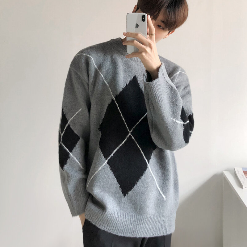 2023 New Men Spring Knitted Sweater Pullover Solid Casual  O-neck Cotton Long Sleeve Jumper Sweaters Tops Knitwear C37