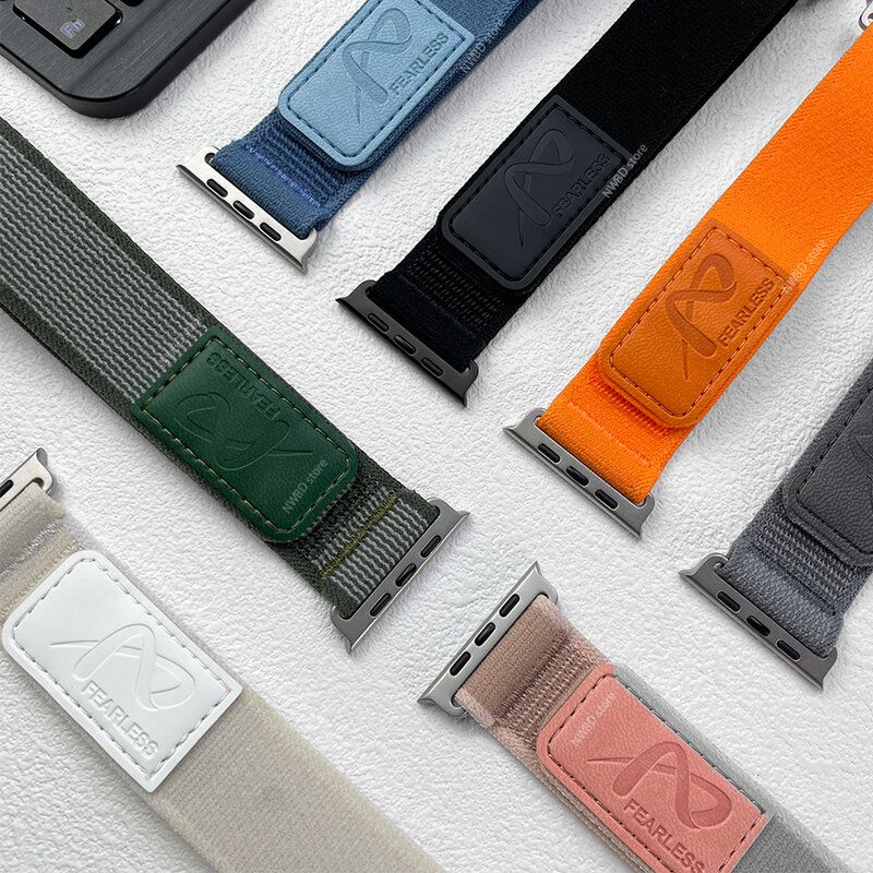 Pulseira de couro de nylon para Apple Watch, pulseira ultra esportiva, pulseira iWatch, série 8, 7, 6, 5, 49mm, 44mm, 45mm, 42mm, 41mm, 42 milímetros, 38 milímetros