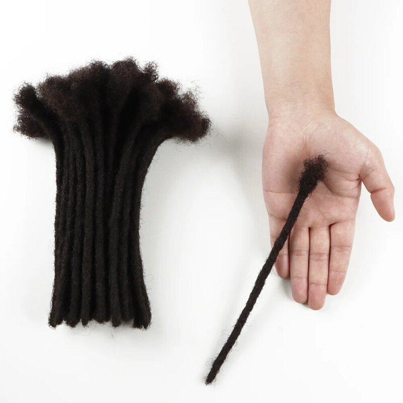 Ориентиfashion 0,8 см средней ширины афро кудрявые дреды пряди 50 шт. человеческие волосы для наращивания ручной работы могут окрашиваться и отбеливаться