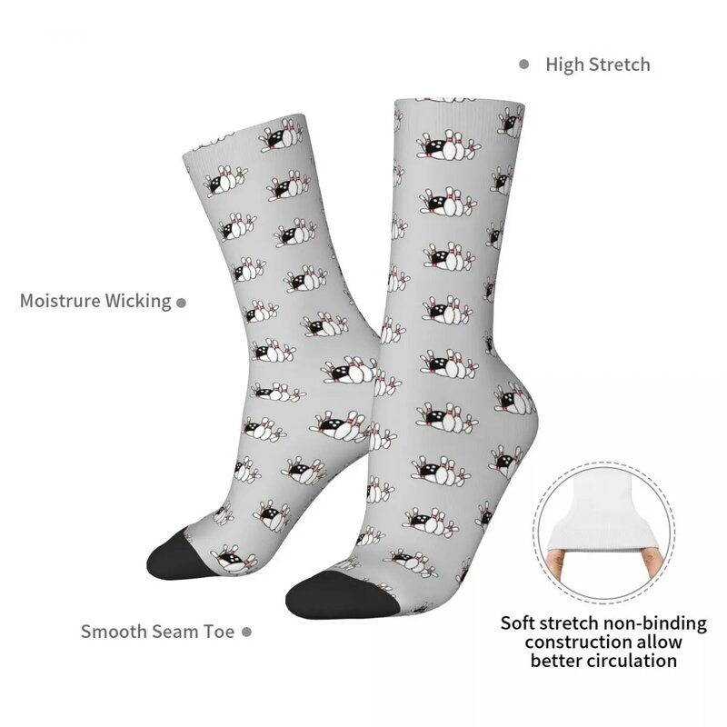 Bowling Art Socks Harajuku High Quality Stockings All Season Long Socks Accessories for Man's Woman's Birthday Present