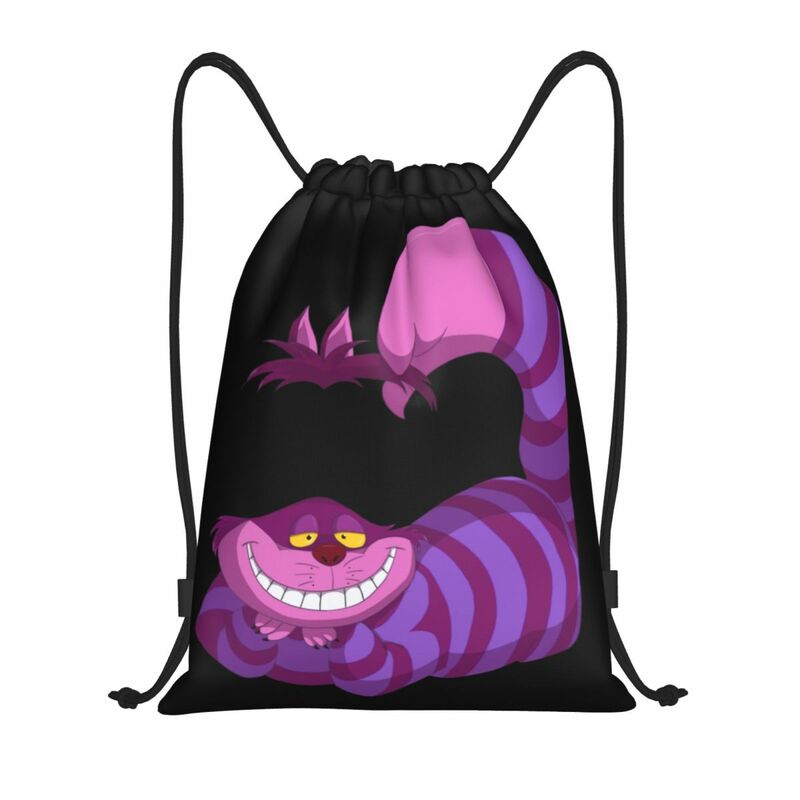 Custom Cheshire Cat Anime zaino con coulisse borse leggere Alice nel paese delle meraviglie palestra sport Sacks Sacks per lo Shopping