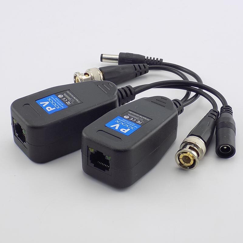 ตัวรับส่งสัญญาณภาพวิดีโอแบบ Passive Coax 1/2/5คู่เชื่อมต่อกับตัวรับส่งสัญญาณเพื่อ RJ45 BNC DC ตัวผู้สำหรับกล้องวงจรปิดสำหรับ H2 HDTVI