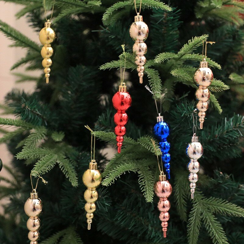 Christmas Tree Pendant Ornamentos, Props Decorações, Xmas Tree Hanging Decor para Casa, 6Pcs