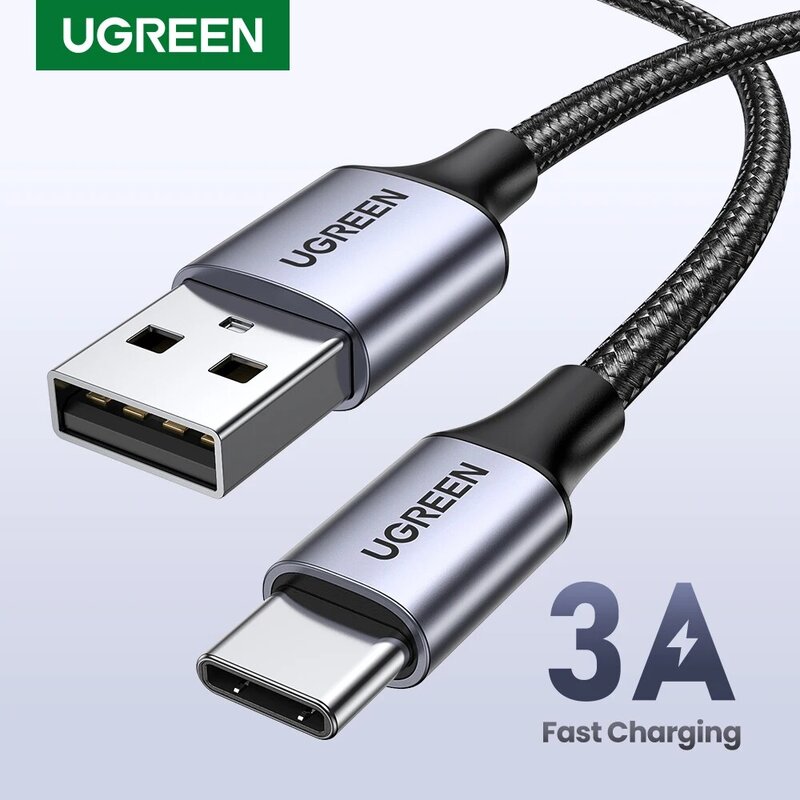 UGREEN 3A USB Type C Câble Pour Realme Xiaomi Samsung S21 Charge Rapide Fil USB-C Chargeur Données rette Pour iPad Samsung Casque USB C