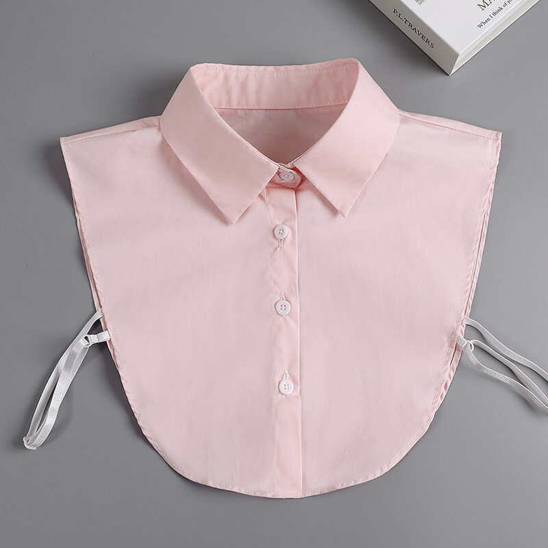 Womens Formele Overhemd Nep Kraag Effen Kleur Kant Revers Nep Kraag Afneembare Half-Shirt Blouse Tops Decoratie