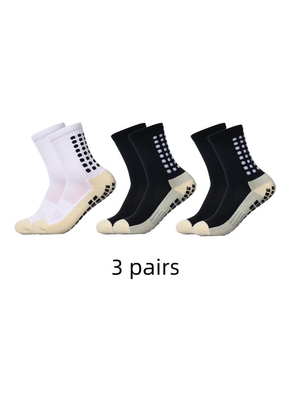 Носки классические Футбольные средней длины для детей 3 пары и женские нескользящие носки, поглощающие Пот спортивные носки