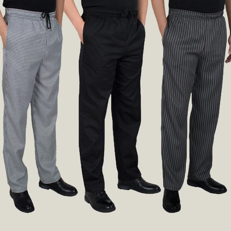 2024Chef pants autumn and winter chefs zebra trousers overalls striped trousers plaid trousers chef clothes with the kitchen men