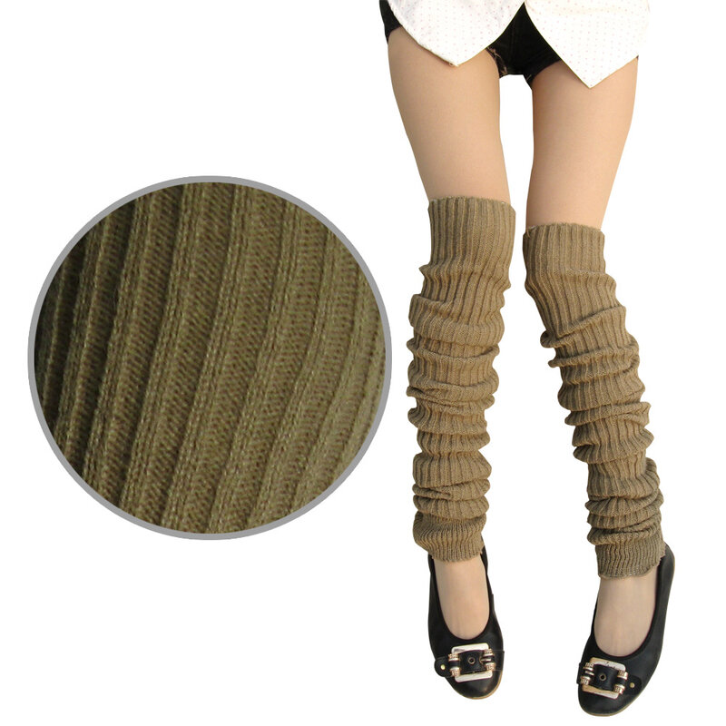 Calze da ballo per donna coscia allungata ispessita invernale calze di lana lavorate a maglia maniche per adulti sopra le gambe al ginocchio cuscinetti caldi
